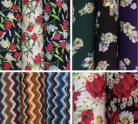 厂家批发化纤雪纺乱麻服装面料 春夏爆款化纤印